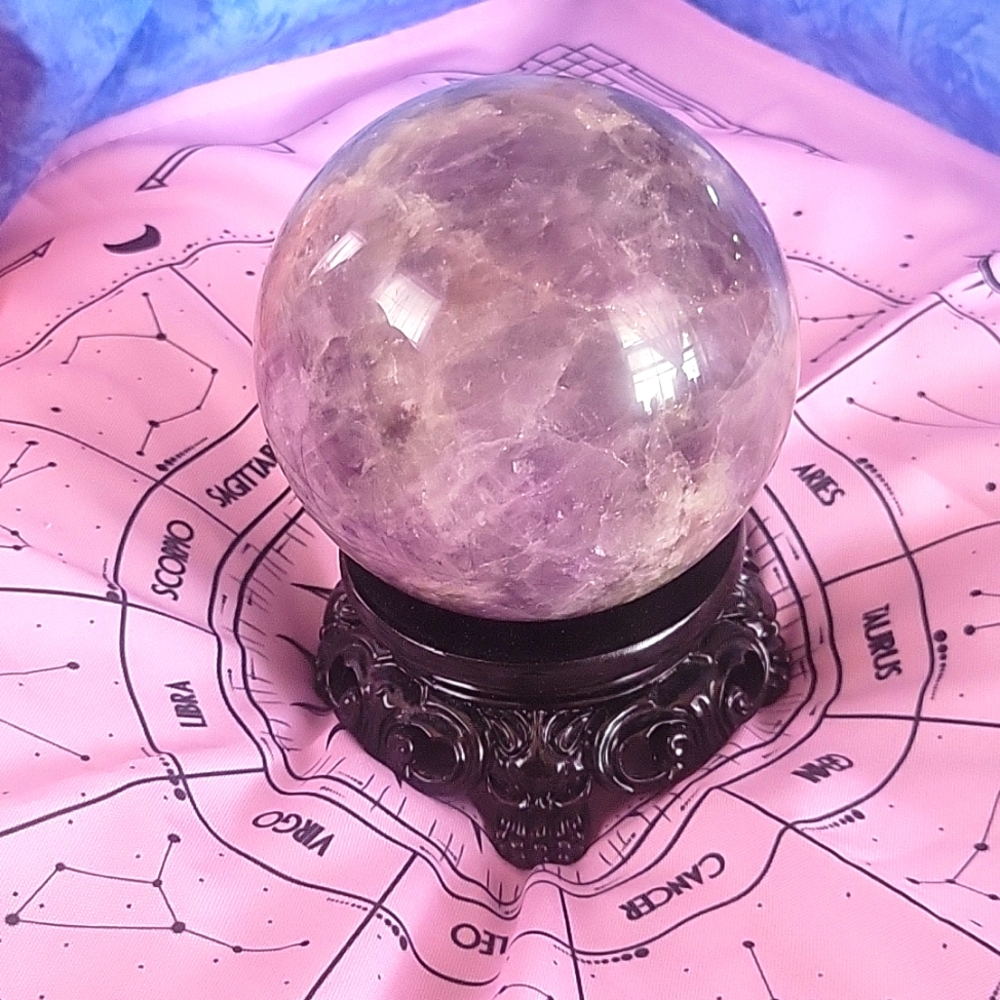 Amethyst Sphere (BIG) and Antique fashion stand